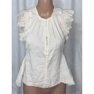 Beautiful APiece Apart cream short sleeve top  SIZE 0 GOOD CONDITION (size detai